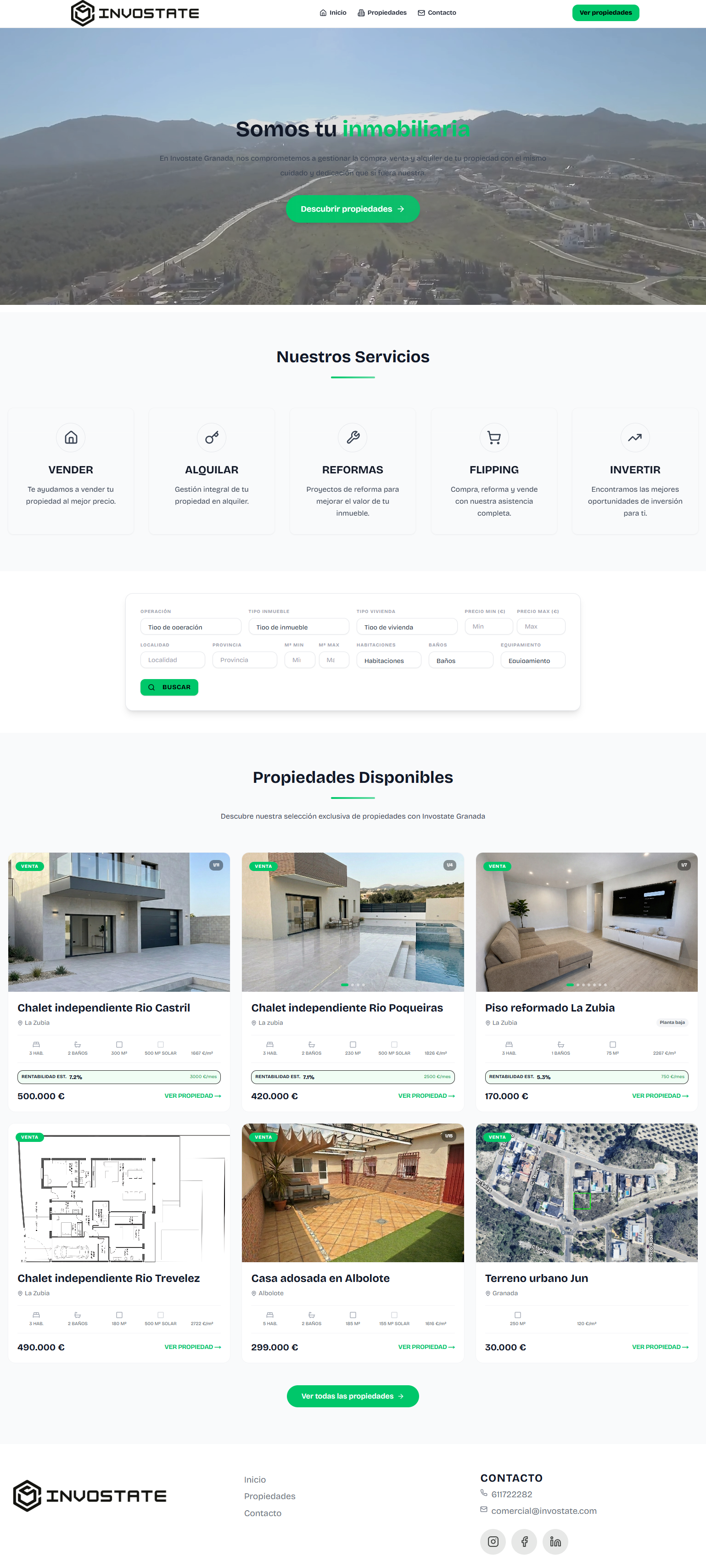 Ejemplo web inmobiliaria con InmoSuite